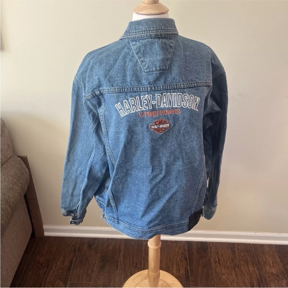 Harley-Davidson V-Twin Power Embroidered Denim Jean Jacket
